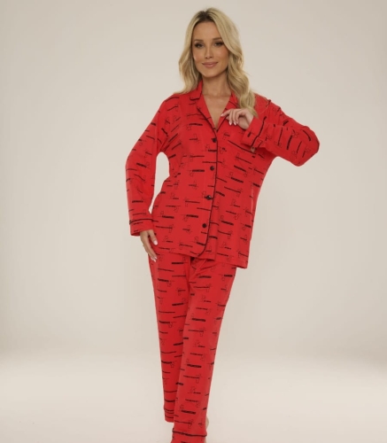 Rozpinana-piżama-damska-w-kotki-Madeleine-718-czerwony.jpg